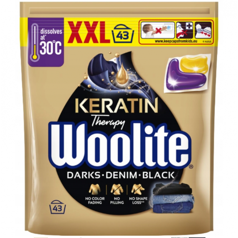 Woolite BLACK 43 ks pracích kapslí na tmavé oblečení