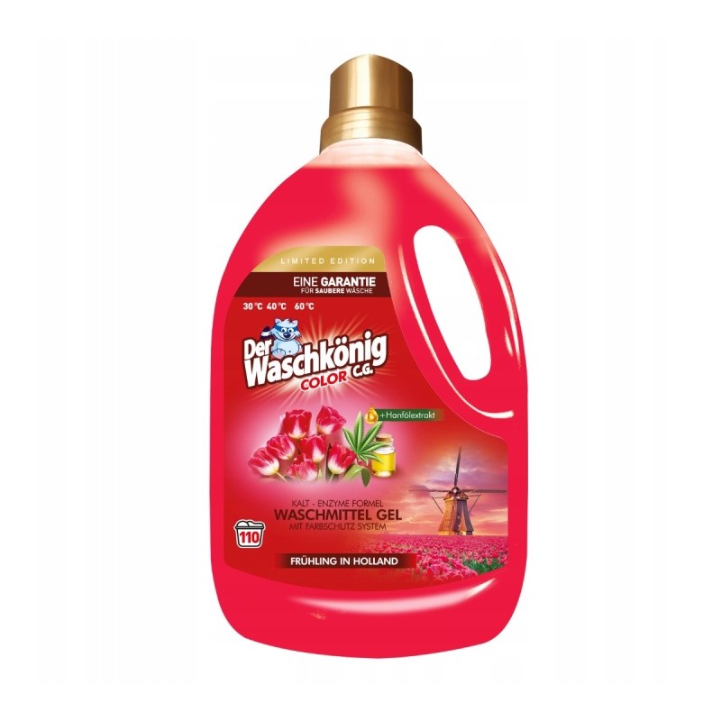 WaschKönig prací gel Color Spring Holland s konopným olejem 110 PD 3,3 l