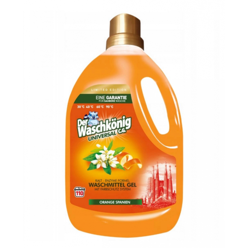 Waschkönig Universal Orange Spanien XXL Gel na praní bílého a barevného prádla 110 PD