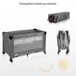 CARETERO cestovní postýlka ESTI GRAPHITE šedá