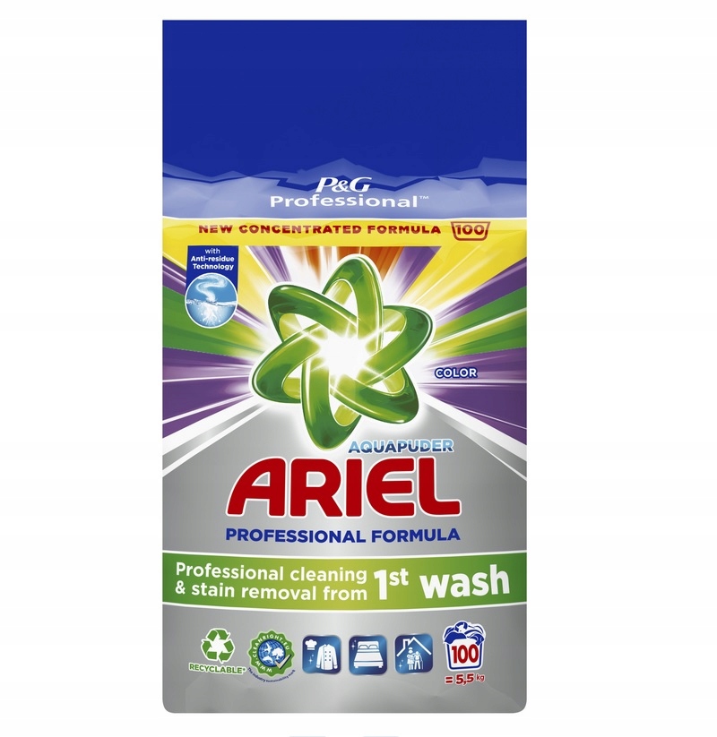 Ariel Professional Prací prášek Color 5,5 kg - balení a design