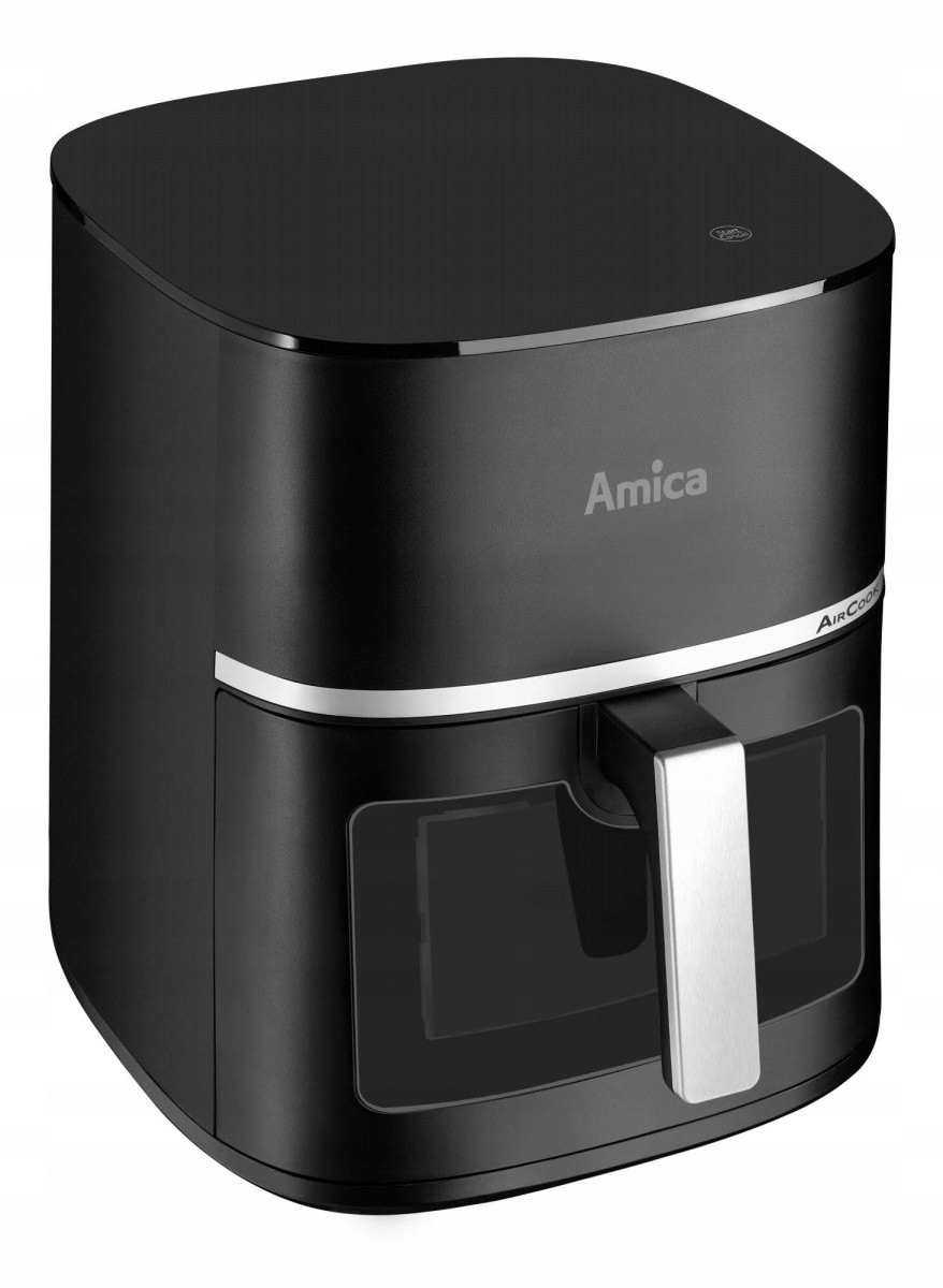 Moderní černá horkovzdušná fritéza Amica AFM 6020 s průhledovým okénkem