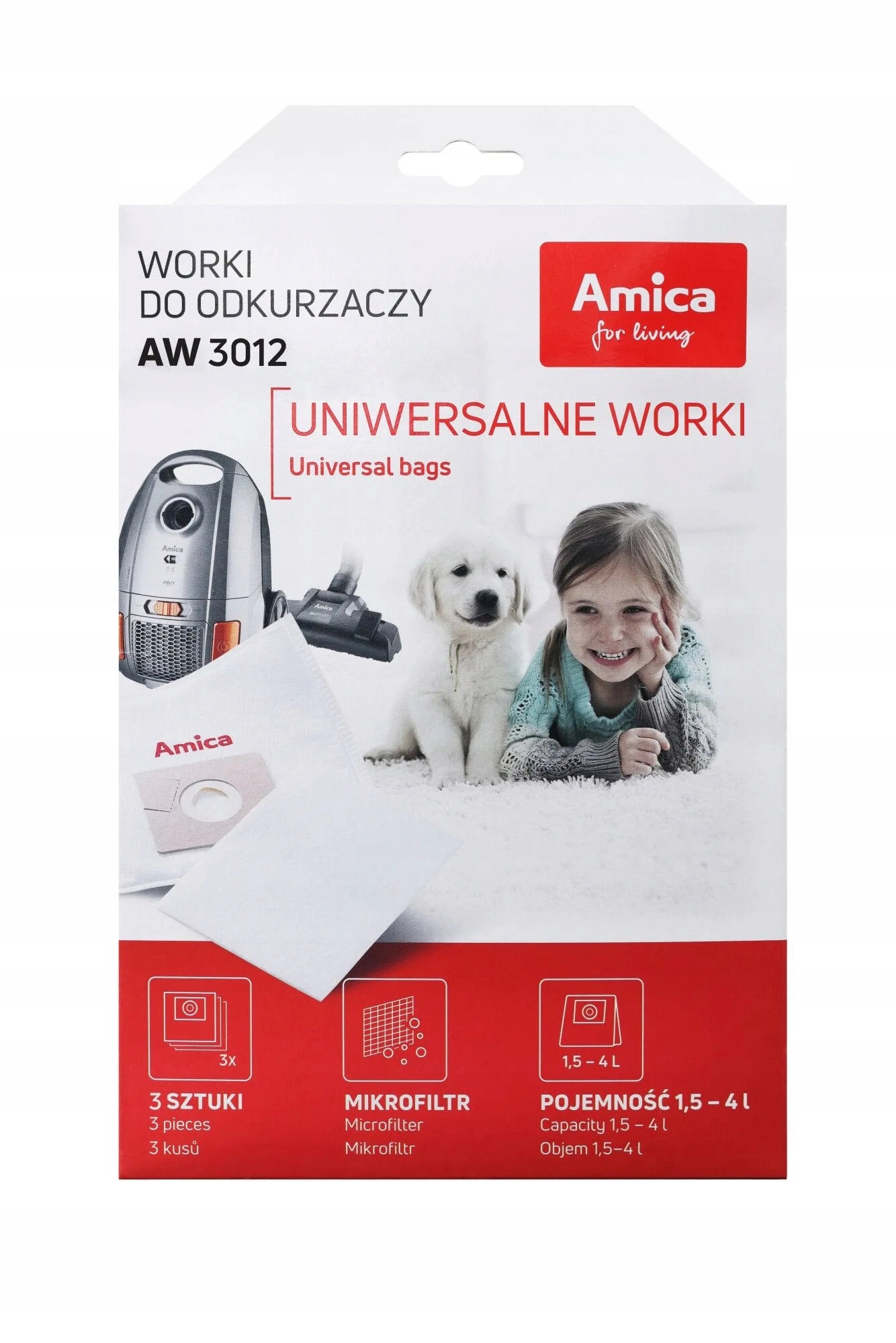 Sáčky do vysavače Amica AW 3012 - balení 3 ks s mikrofiltrem