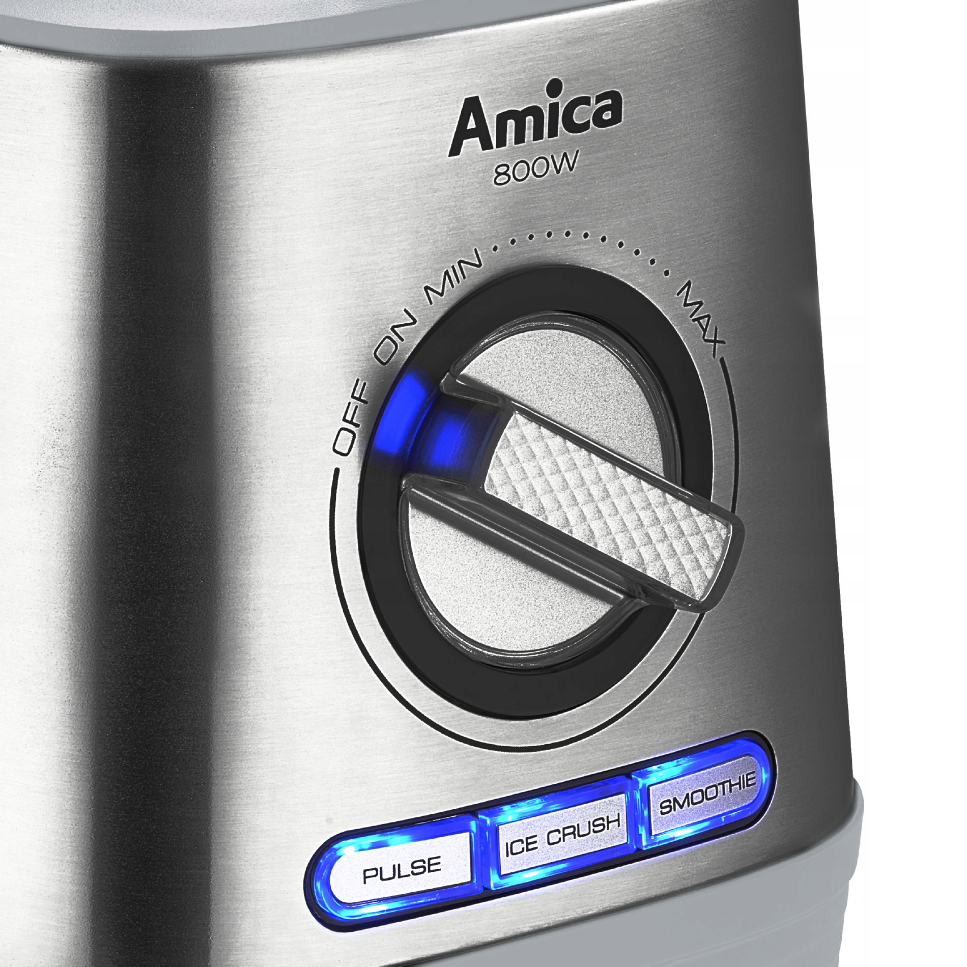 Detailní pohled na tělo mixéru Amica BTM 5012 s ovládacími prvky