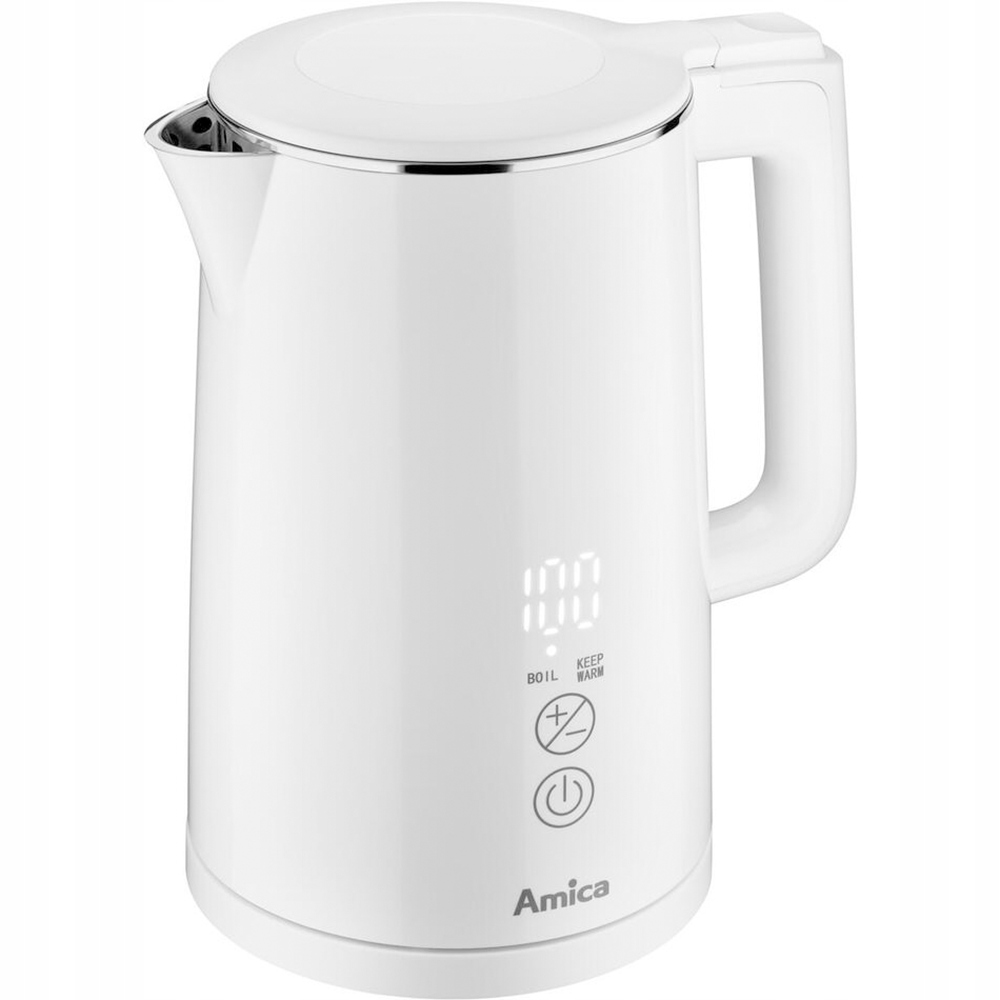 Digitální rychlovarná konvice Amica KF 6011 Digital v bílém provedení