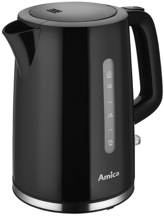 Rychlovarná konvice Amica KF1014 černá - celkový pohled zepředu