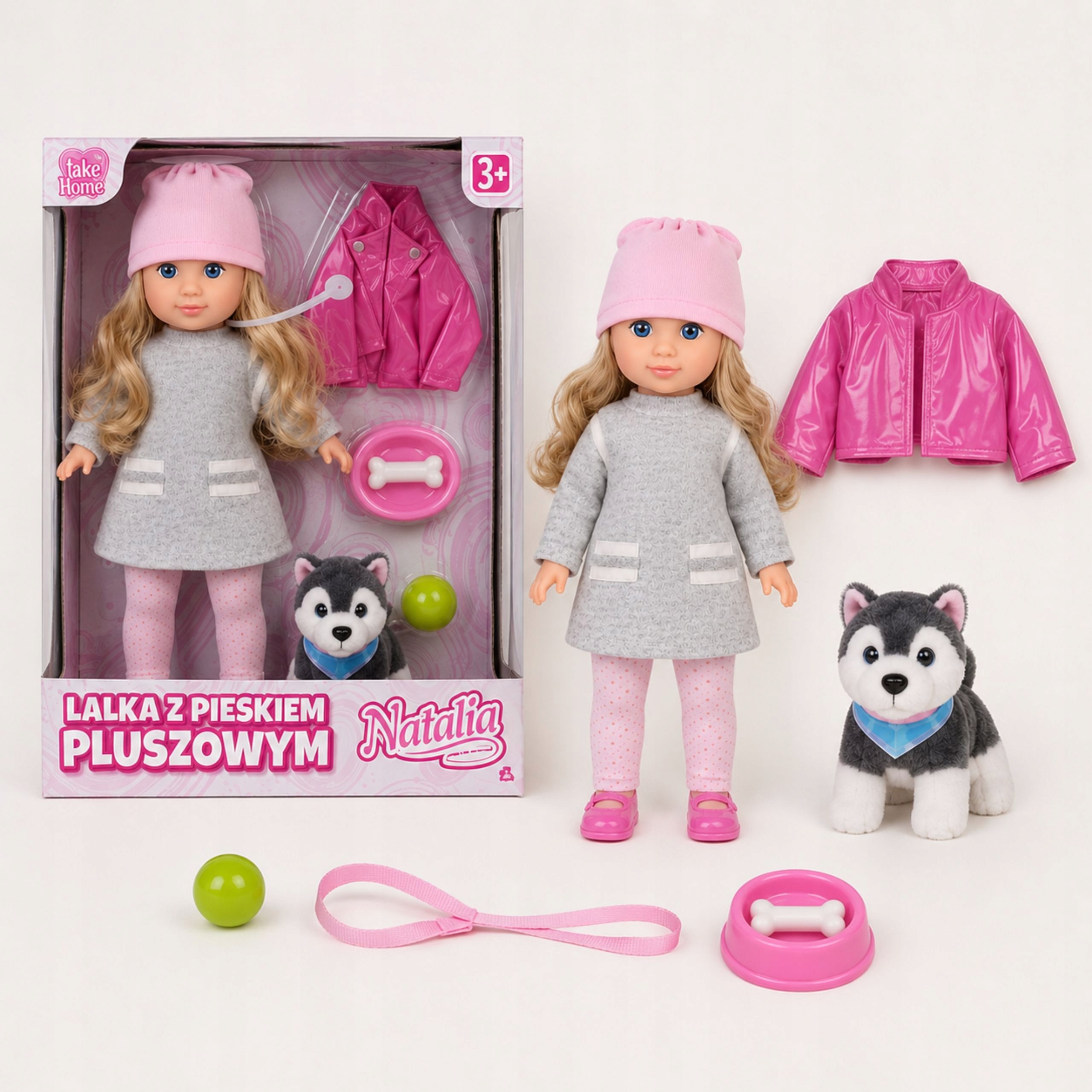 Detailní pohled na mluvící panenku Natalii 32 cm