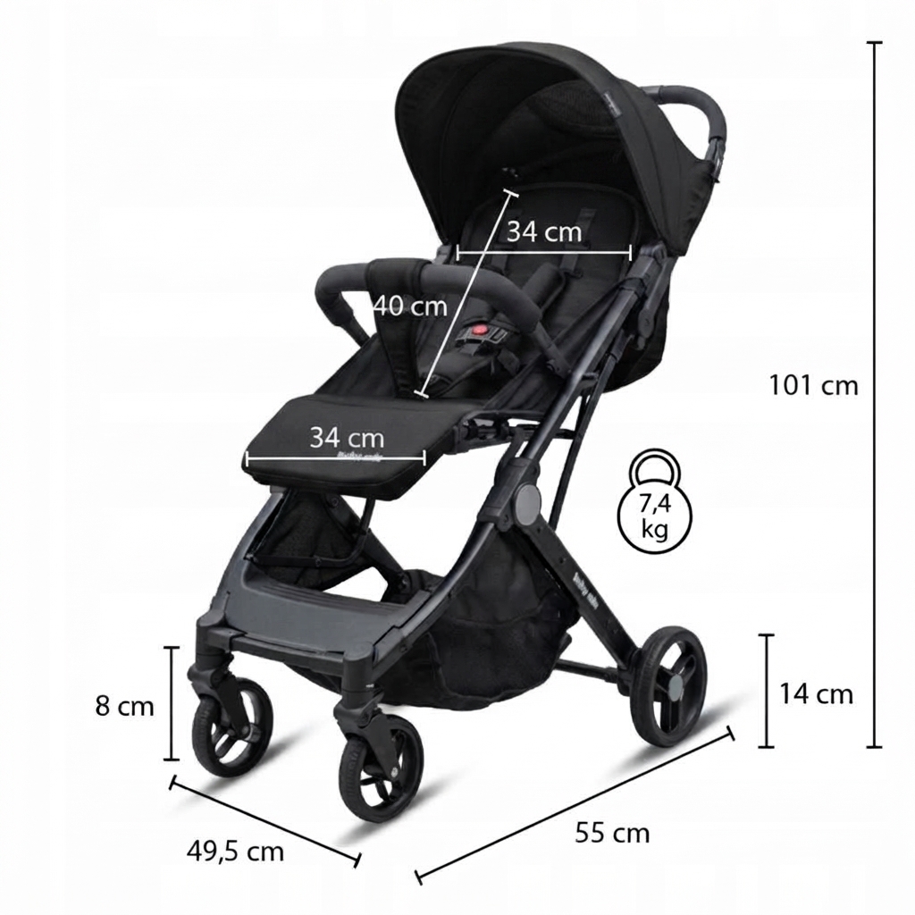 Detailní zpracování sportovního kočárku Baby Mix Bimelo