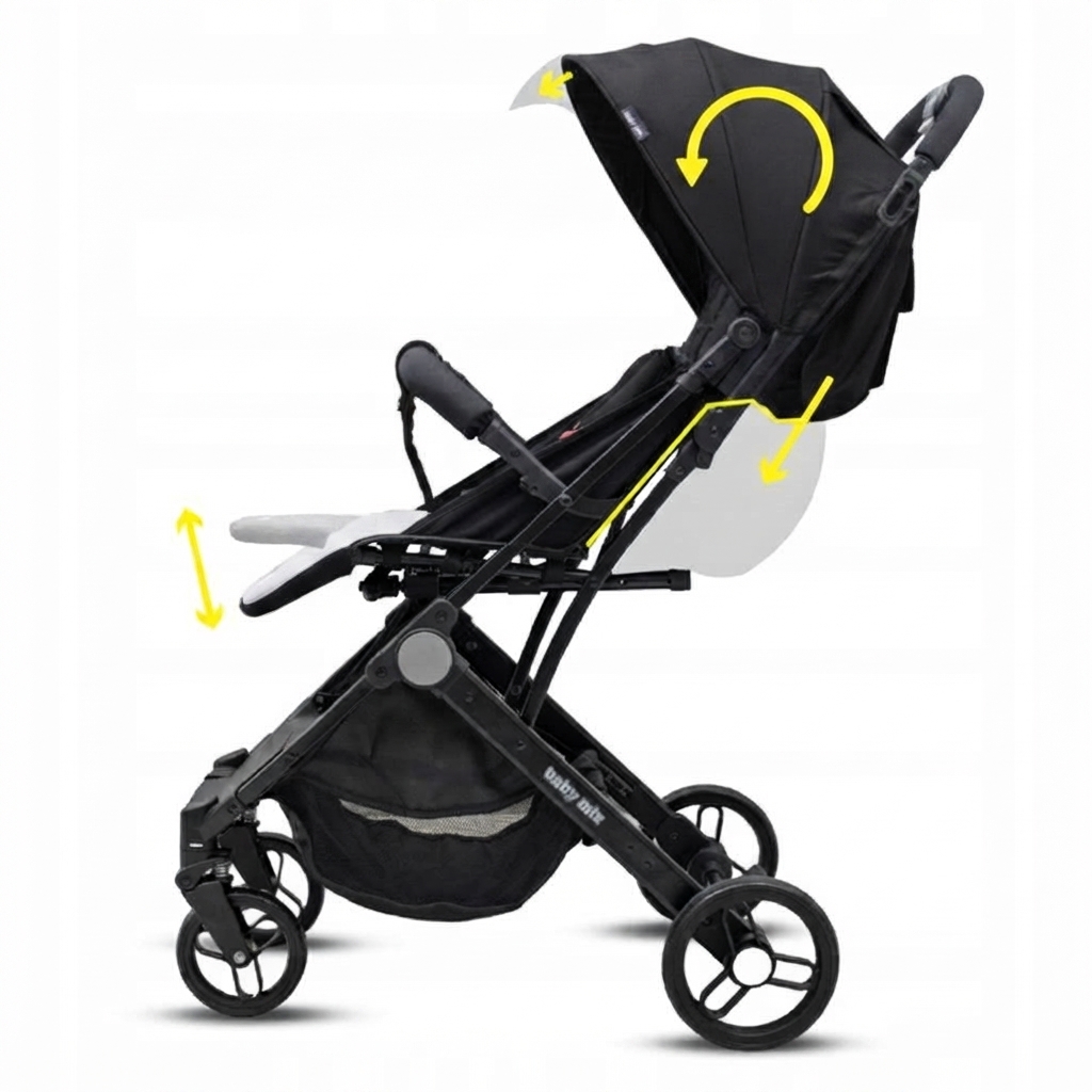 Pohled na sportovní kočárek Baby Mix Bimelo zboku