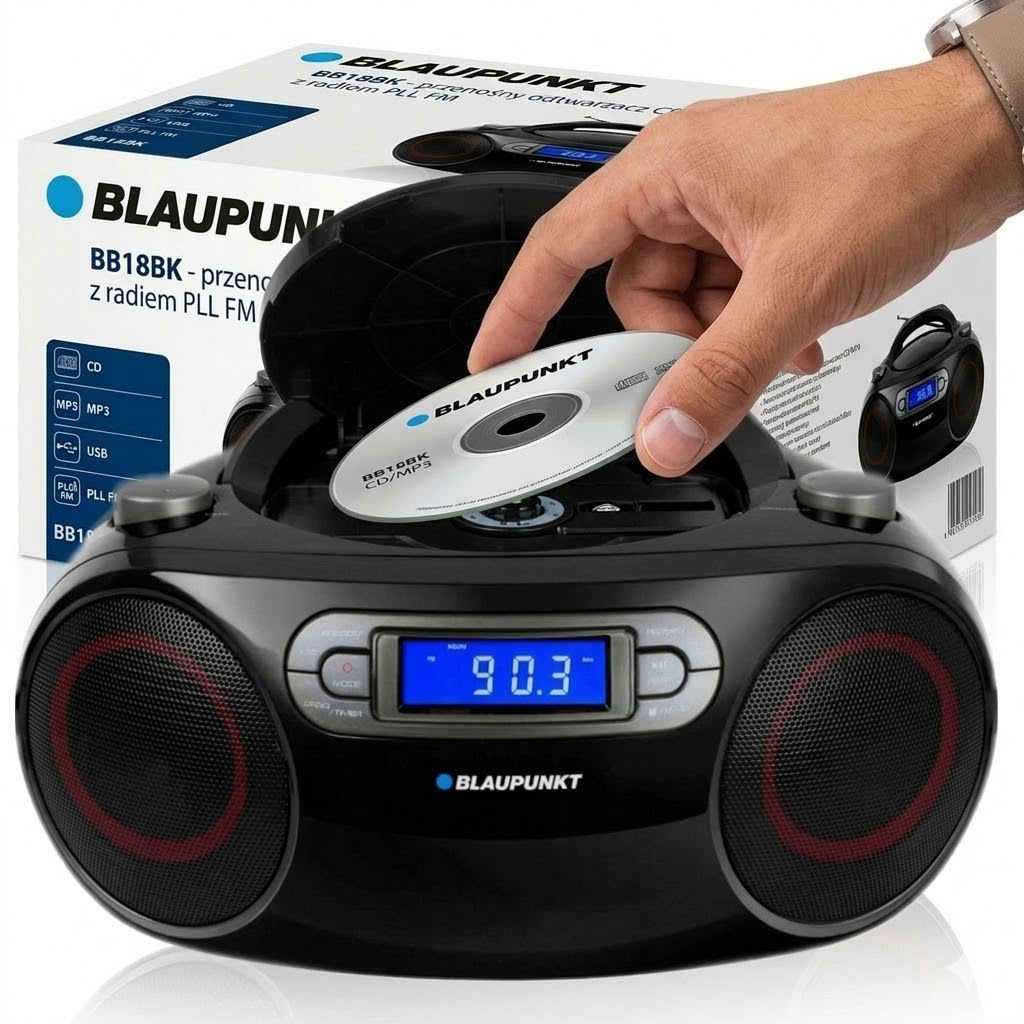Přenosné rádio a CD přehrávač Blaupunkt BB18BK