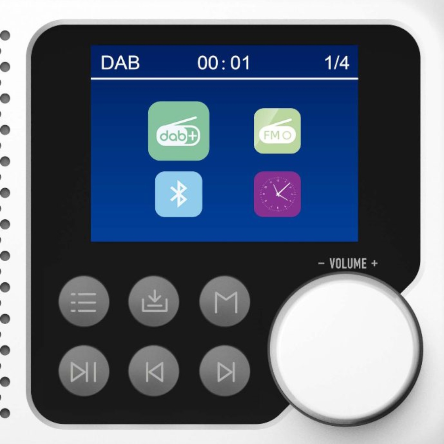 Kompaktní digitální rádio Blaupunkt DR8WH s vestavěným akumulátorem