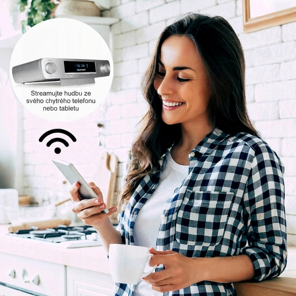 Kuchyňské rádio Blaupunkt KR-14BL – celkový pohled na design