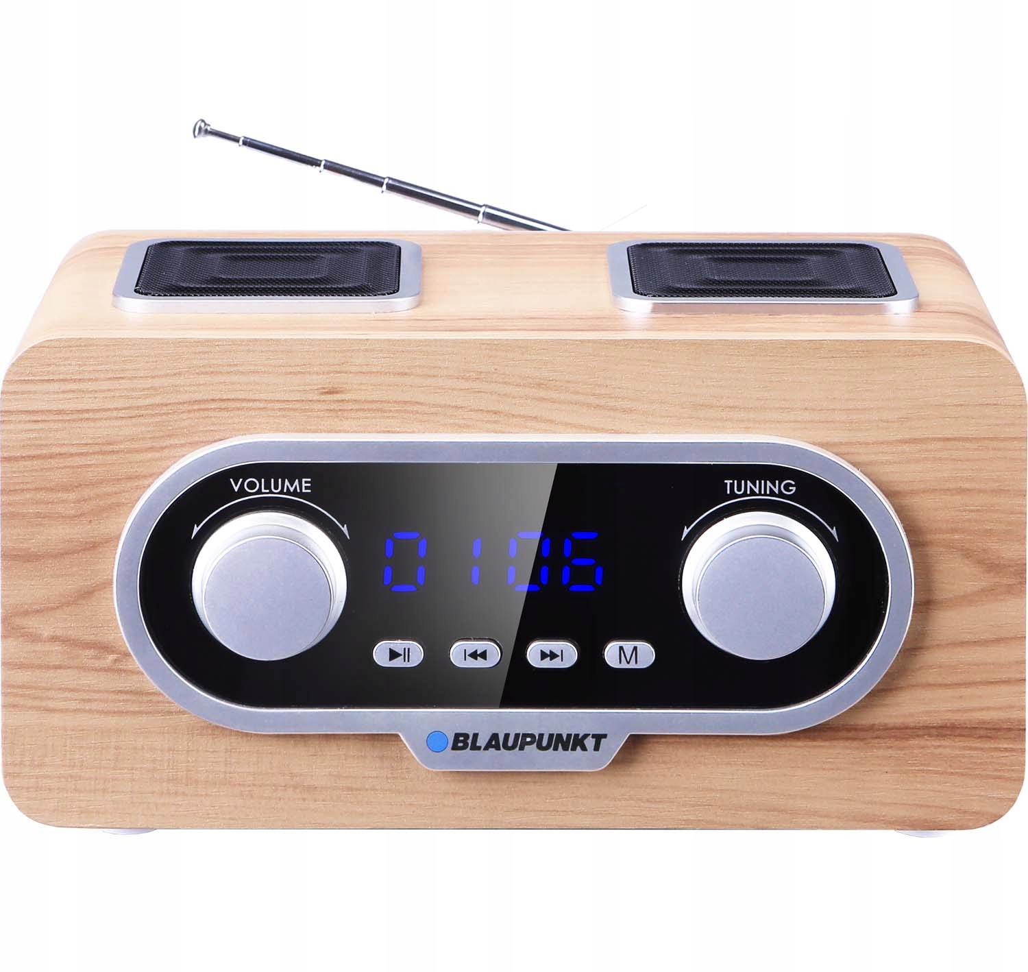 Přenosné retro rádio BLAUPUNKT PP5.2CR v dřevěném provedení s dálkovým ovládáním