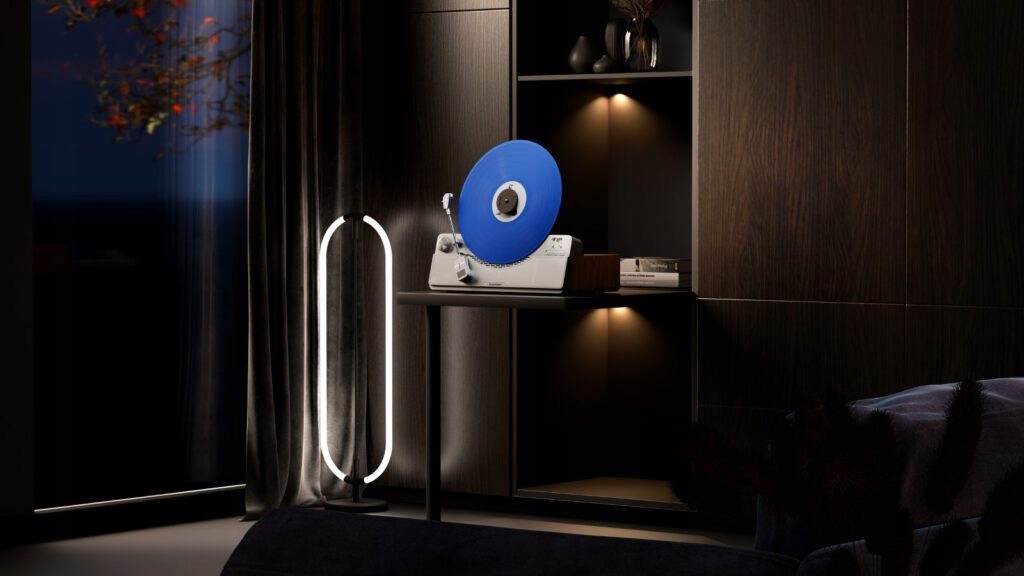 Zadní strana a dřevěné MDF šasi - Vertikální gramofon Blaupunkt VT100SL