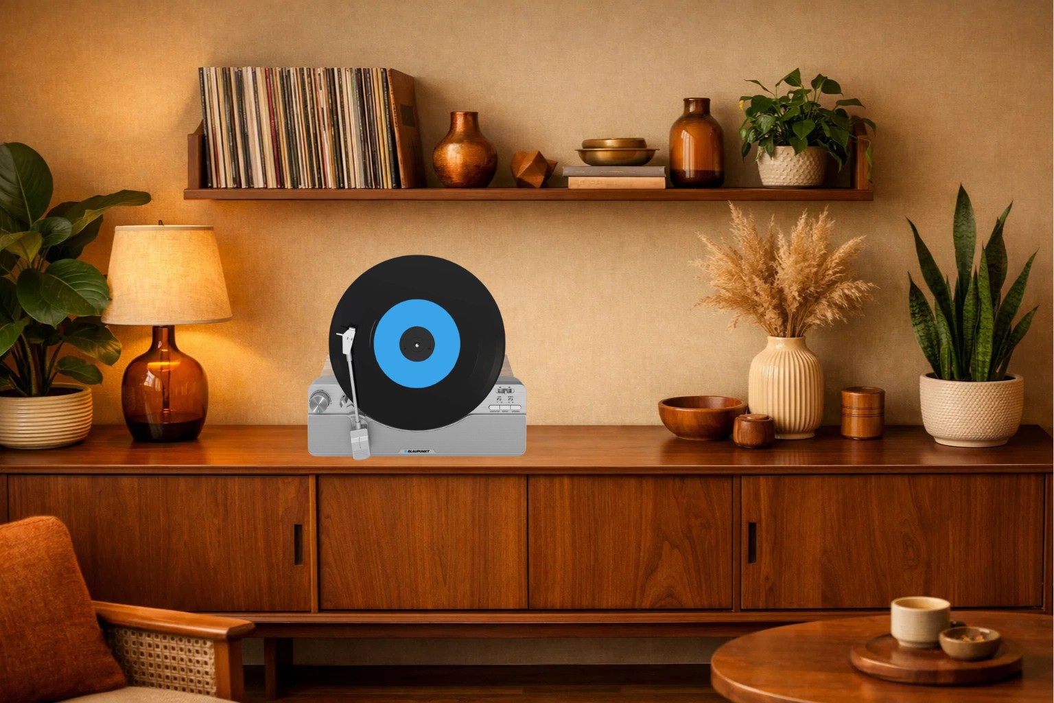 Zabudovaný předzesilovač a konektivita - Vertikální gramofon Blaupunkt VT100SL