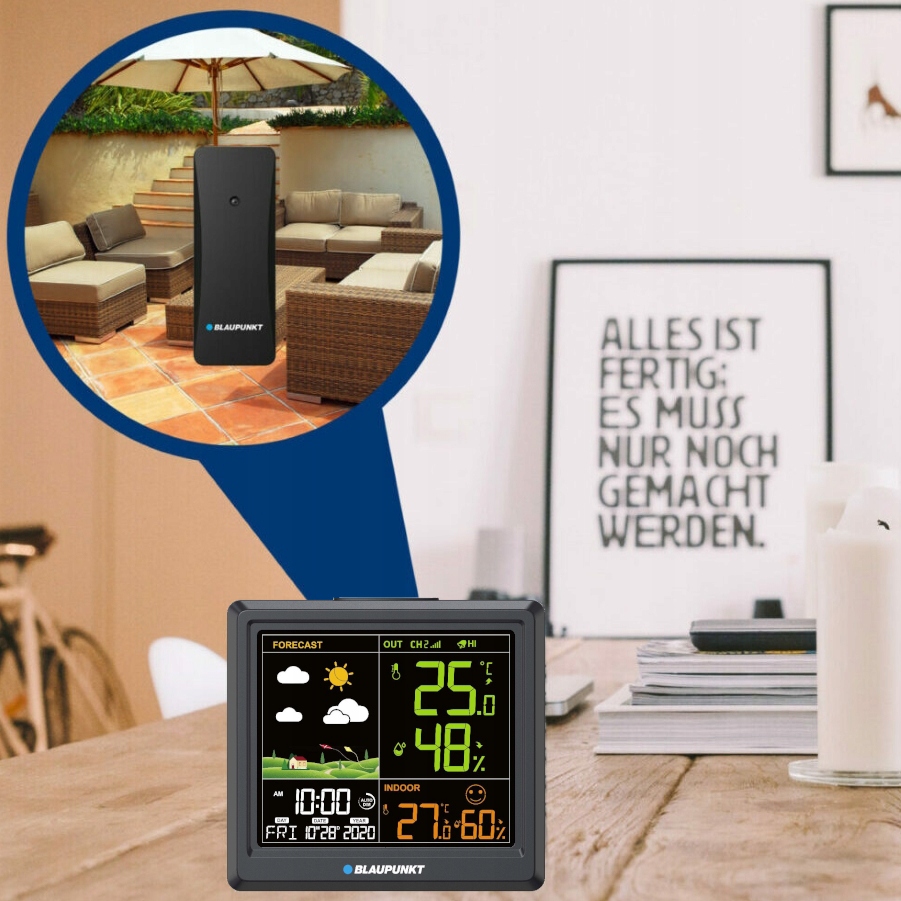 Černé provedení meteorologické stanice BLAUPUNKT WS-25BK