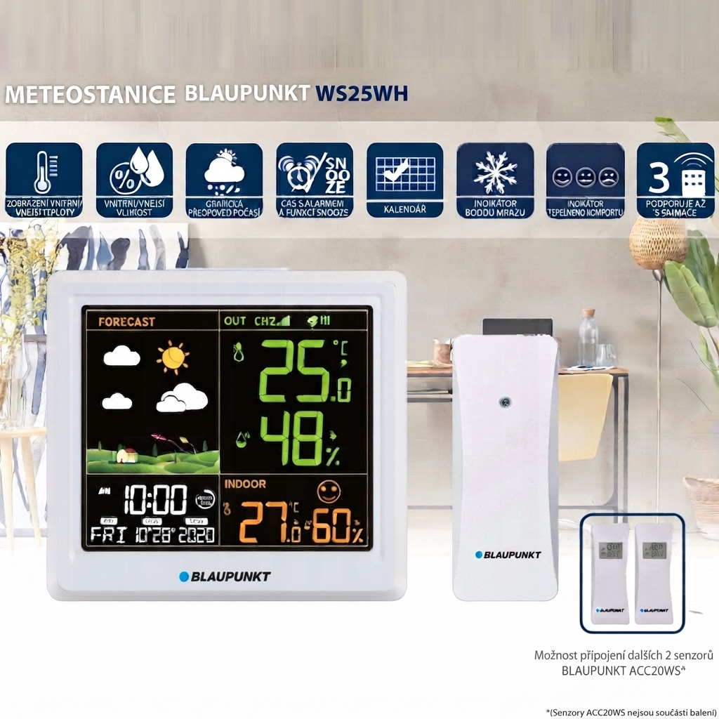 Detailní pohled na model meteorologické stanice Blaupunkt WS-25WH