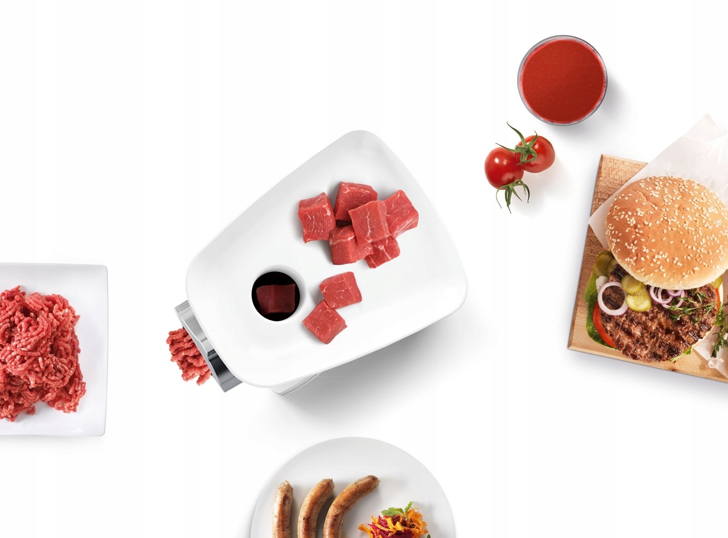 Pohled na kompaktní tělo mlýnku Bosch MFW 2515W z profilu