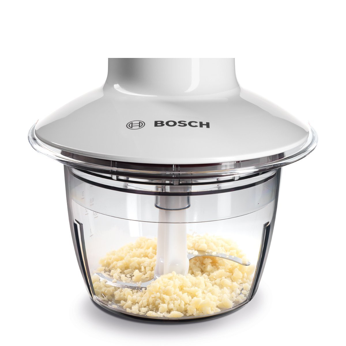 Detail sekáčku Bosch MMR08A1 s nerezovým nožem