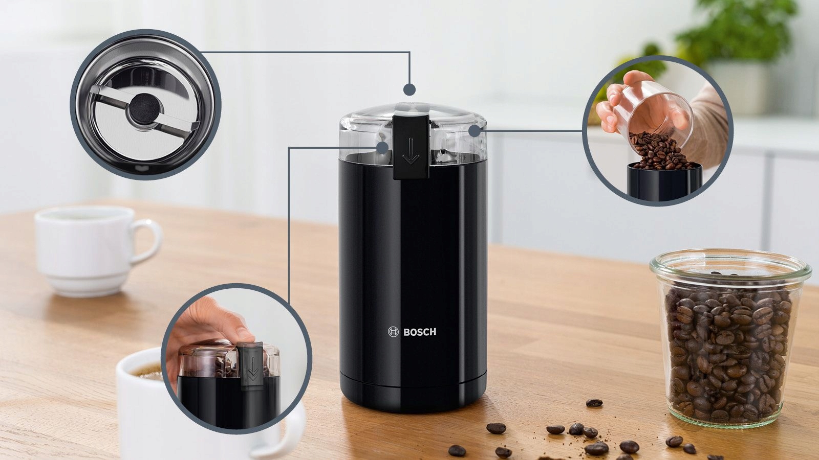 Kompaktní balení kávomlýnku Bosch TSM6A013B