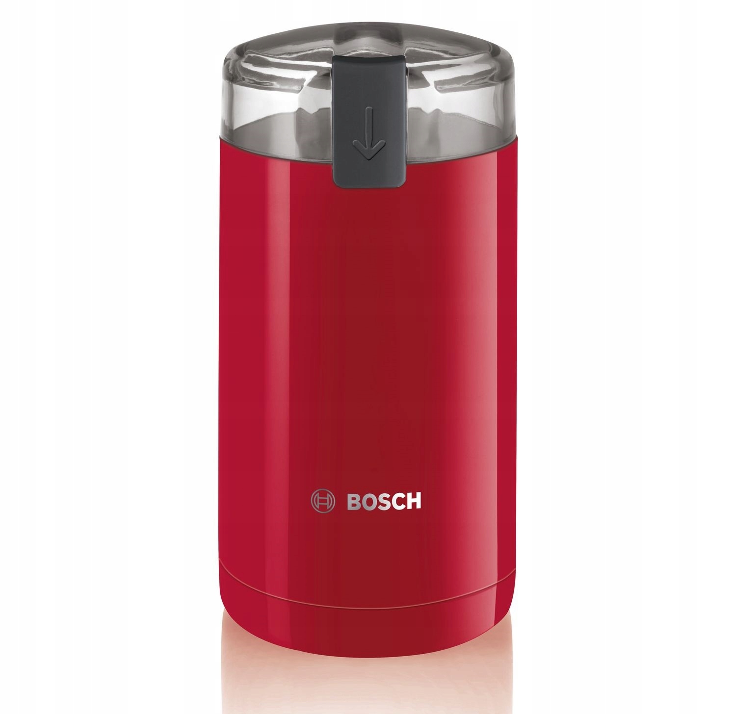 BOSCH ELEKTRICKÝ MLÝNEK NA KÁVU TSM6A014R ČERVENÝ – celkový pohled na červený design