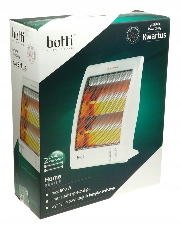 Detailní pohled na čelní mřížku ohřívače Botti KWARTUS QH-1000A