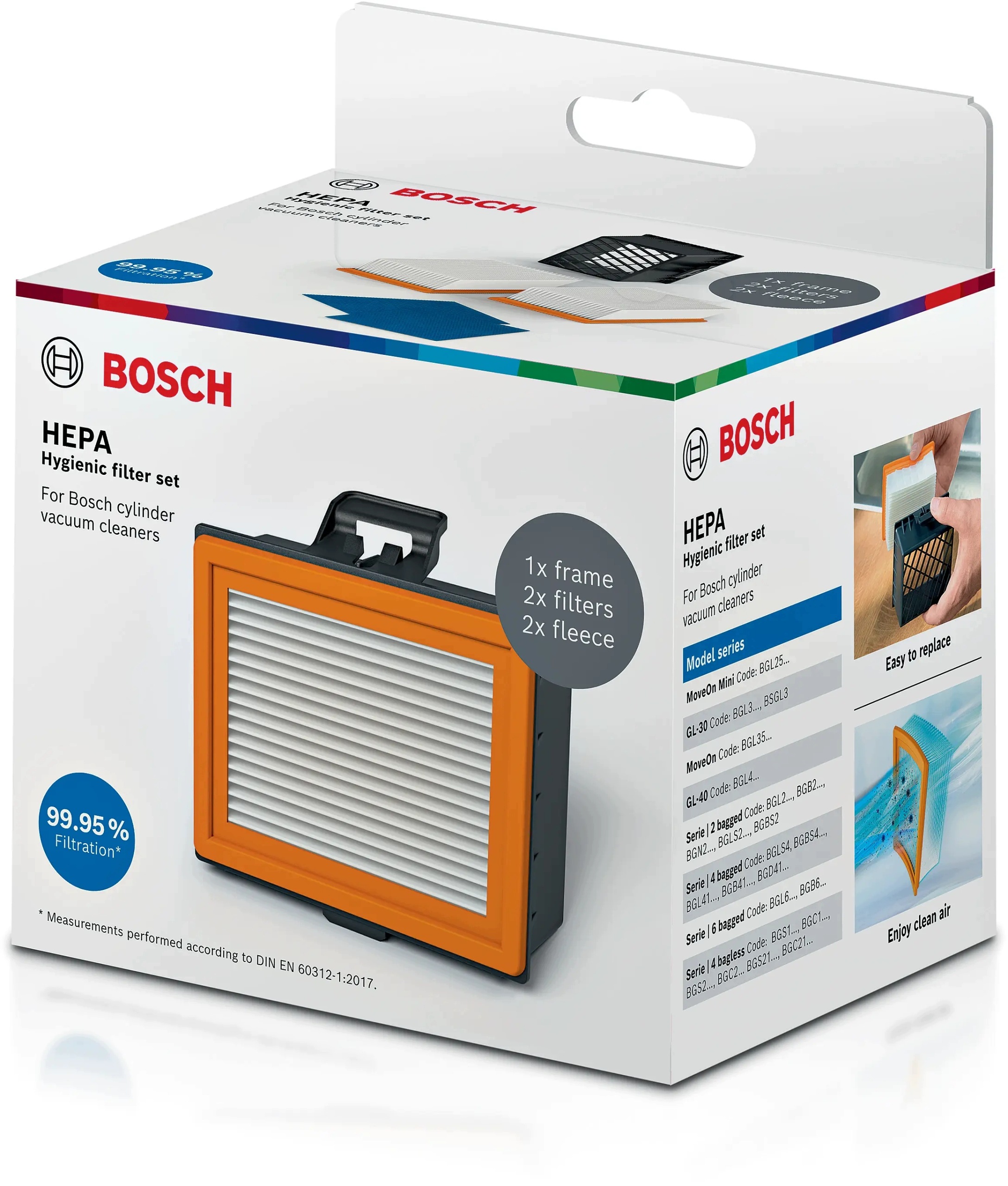 Originální hygienický HEPA filtr Bosch BBZ160HF omyvatelný set