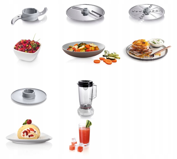 Moderní design a kompaktní rozměry food processor Bosch v černé barvě