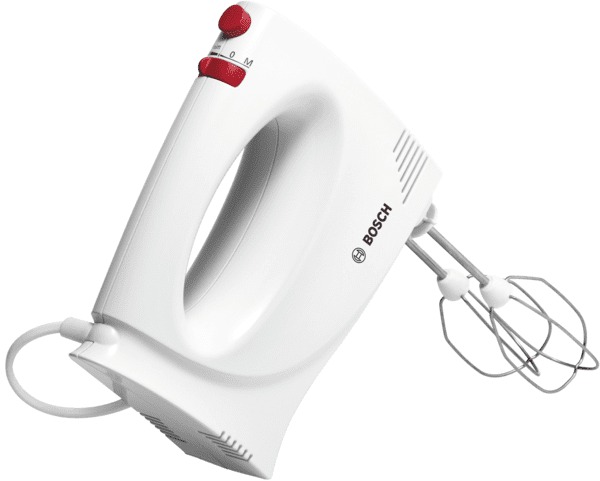 Bosch Ruční mixéry YourCollection MFQP1000 - celkový pohled na design v bílé a hluboké červené barvě