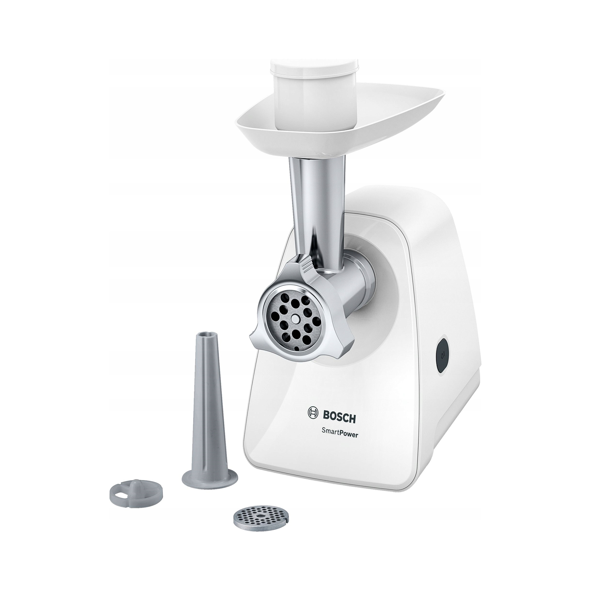 Bílý mlýnek na maso Bosch MFW2510W s výkonem 1500 W