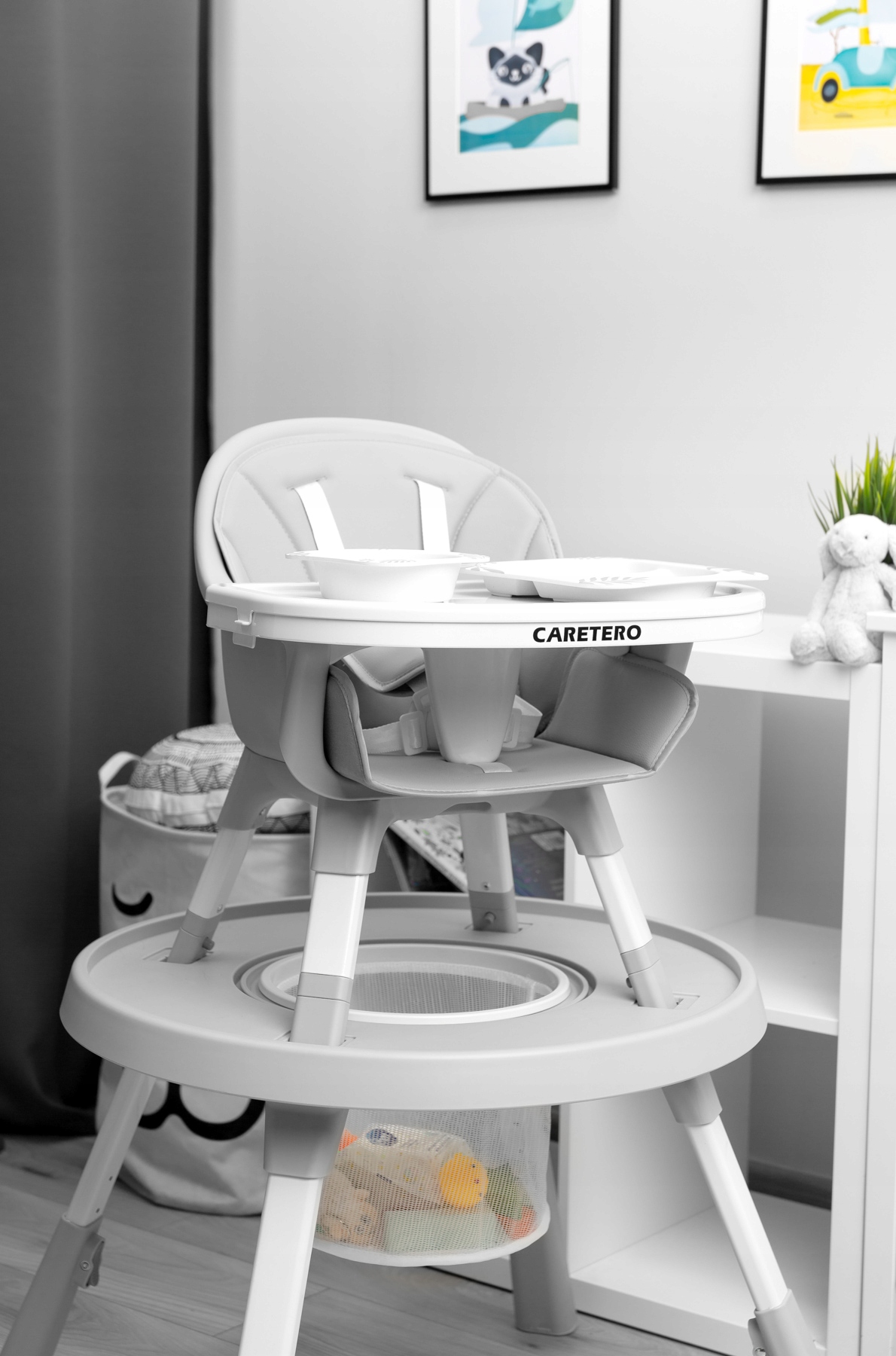 Barevné provedení a detaily židličky Caretero Velmo Grey