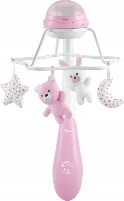 Detail projektoru a hrací skříňky Chicco Rainbow 3v1 v neutrální barvě