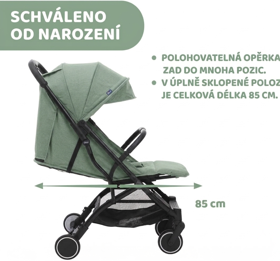 Detail skládání a konstrukce - Sportovní kočárek Chicco Trolley Me Lime 00079865550000
