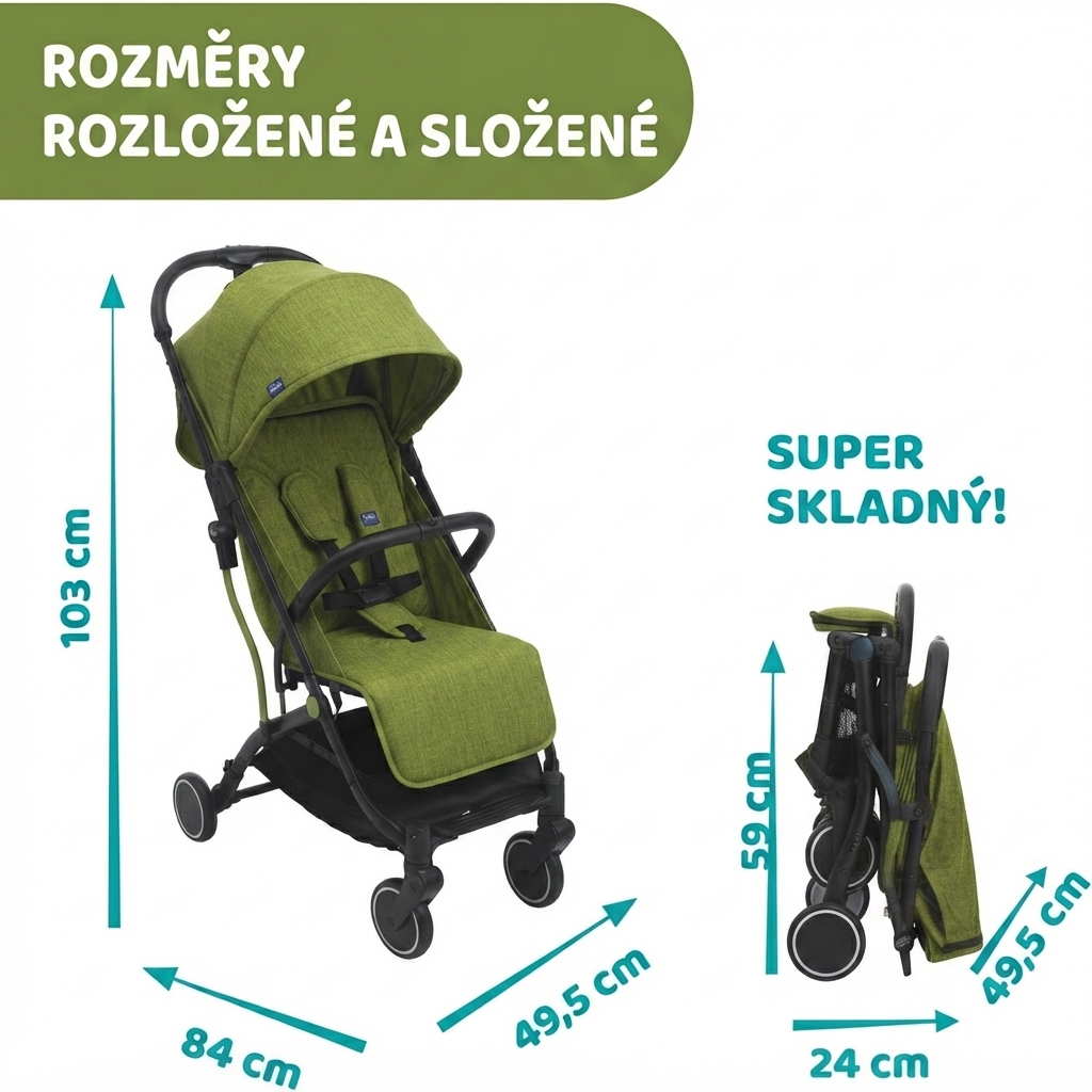 Značkový detail - Sportovní kočárek Chicco Trolley Me Lime 00079865550000