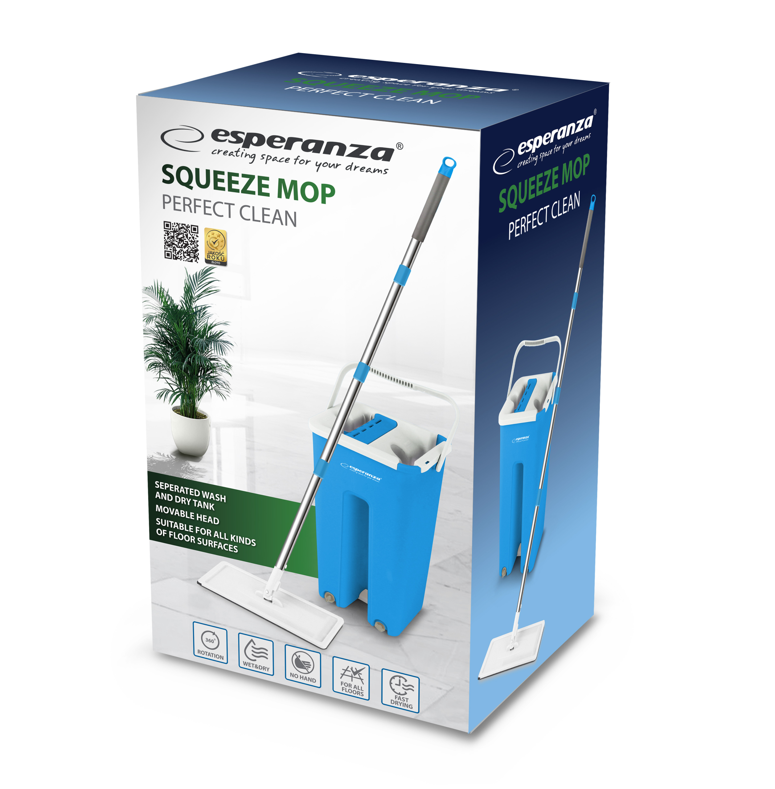 Mop s mechanickým ždímáním Esperanza Perfect Clean EHS004 Druh mop a kbelík