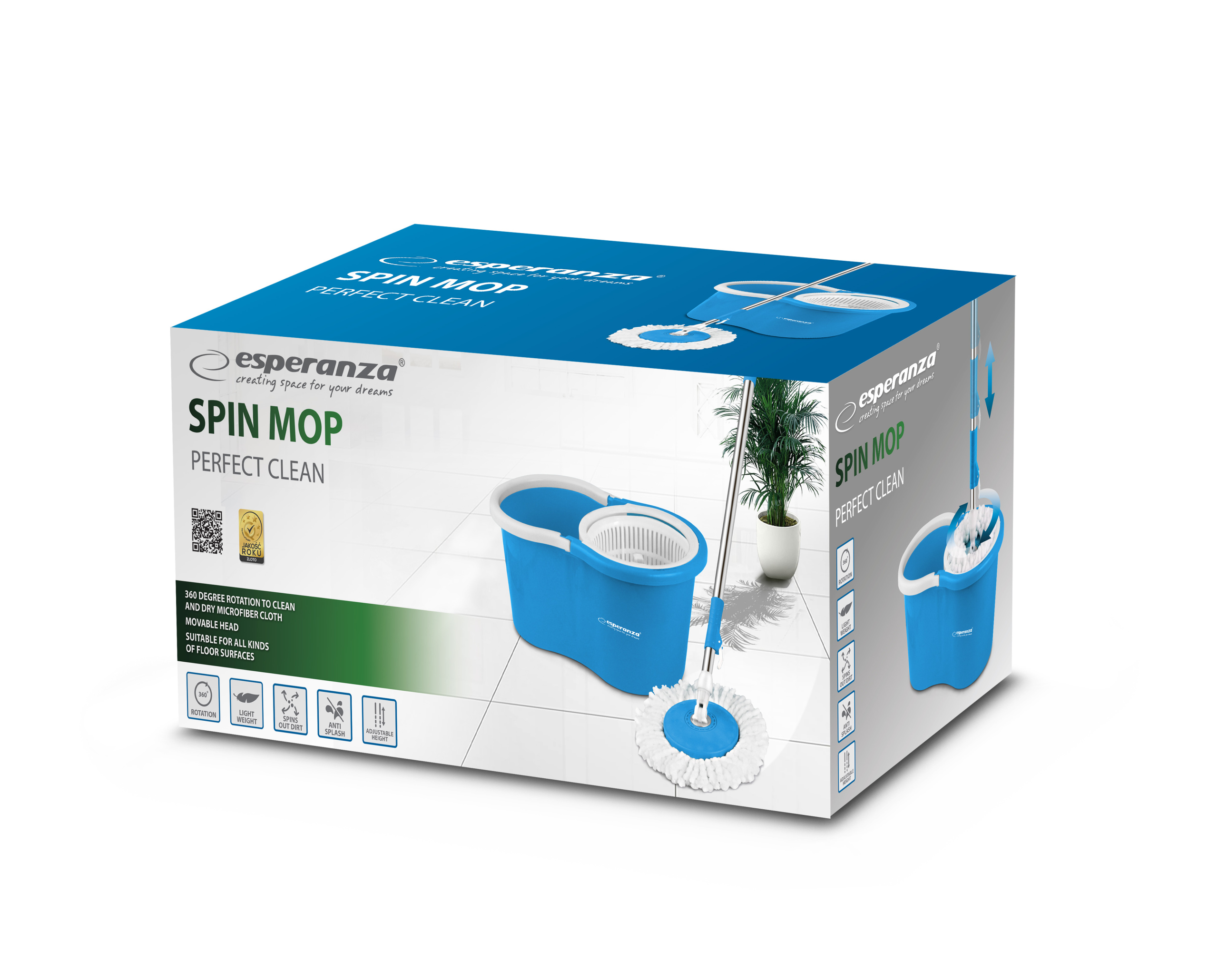 Barva modrá - Rotační mop Esperanza Perfect Clean EHS005