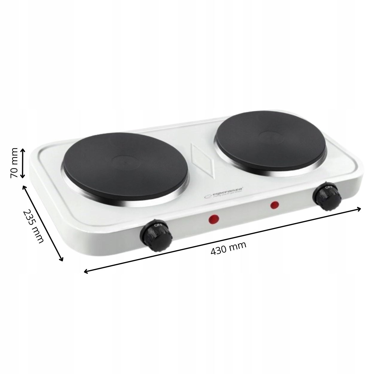 Elektrický sporák ESPERANZA COTOPAXI EKH010W - detail ovládání a kontrolních diod