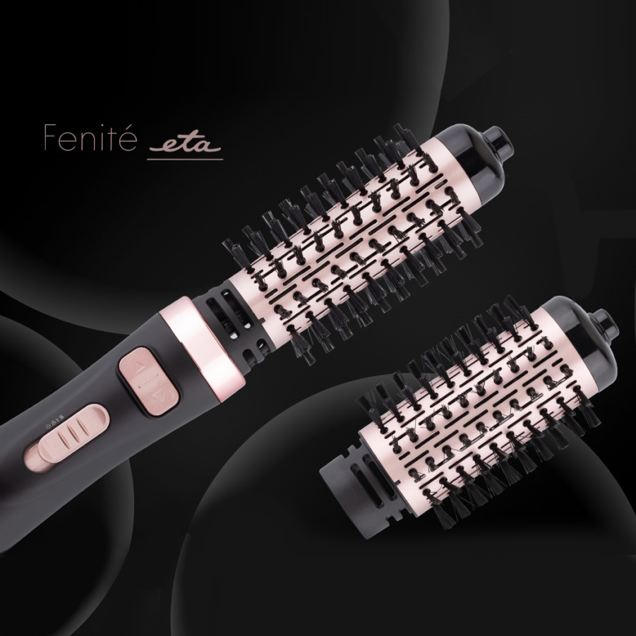 Rotační kulmofén ETA Fenité Black, 632290020 Ionizace 38 a 50 mm Výkon 1000 W