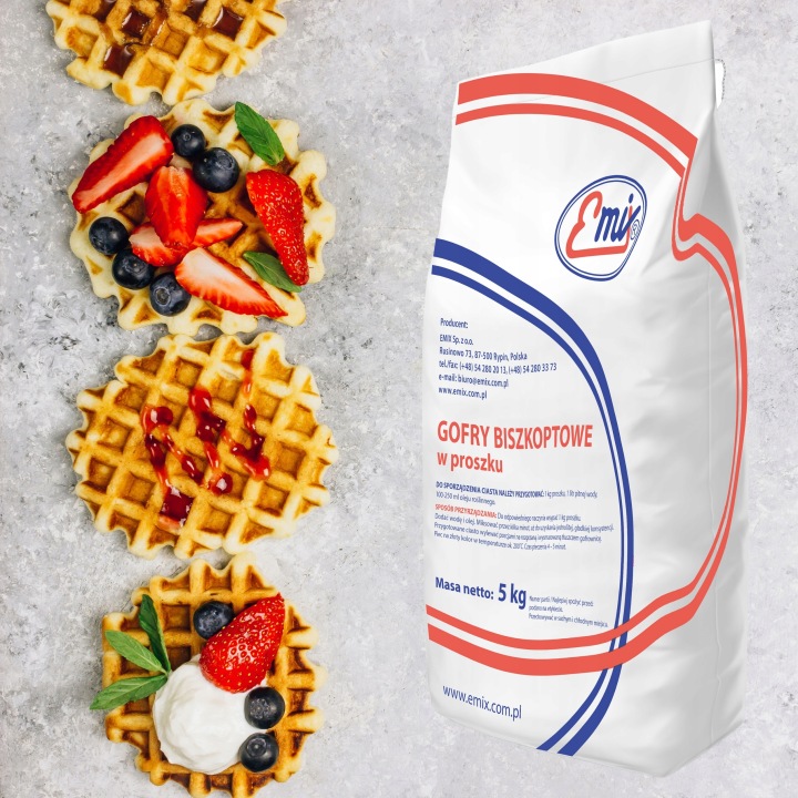 Skladování gastro balení směsi na vafle Emix