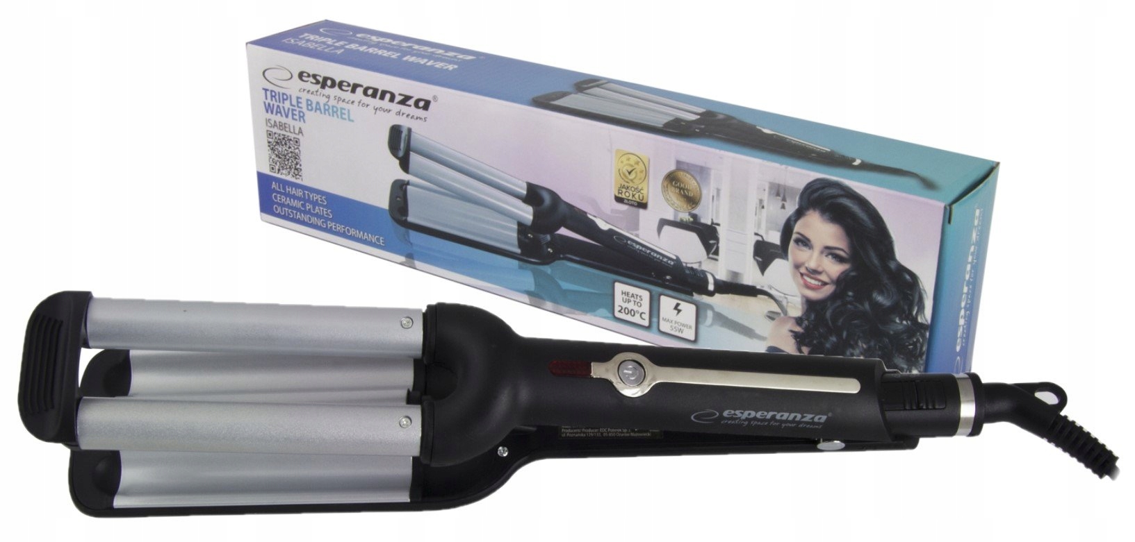 Krepovačka na vlasy Esperanza Isabella 220°C keramická kulma Model Isabella