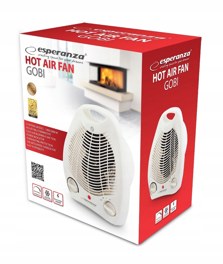 Detail provedení termoventilátoru Esperanza Gobi EHH011