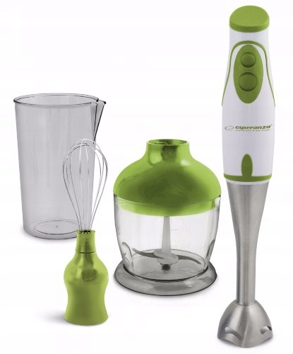 Ponorný ruční mixér Esperanza Pesto EKM003G v zeleném provedení s příslušenstvím