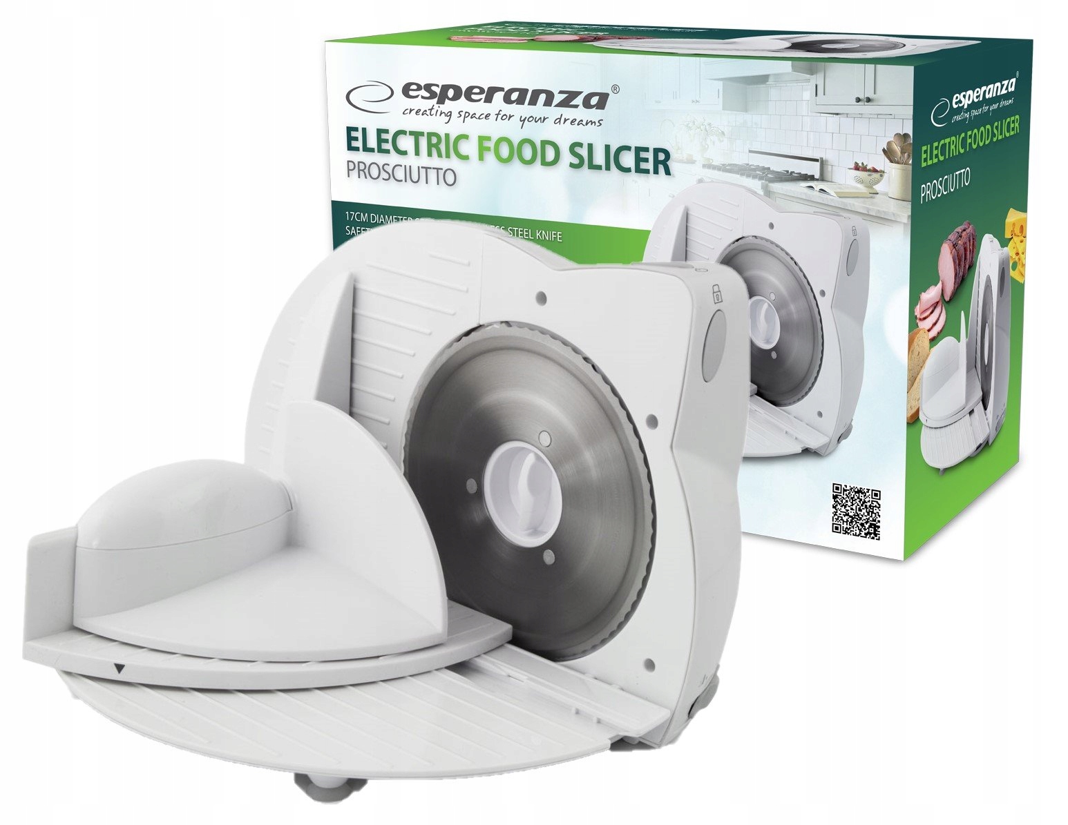 Elektrický kuchyňský kráječ Esperanza Prosciutto s nastavením tloušťky plátků
