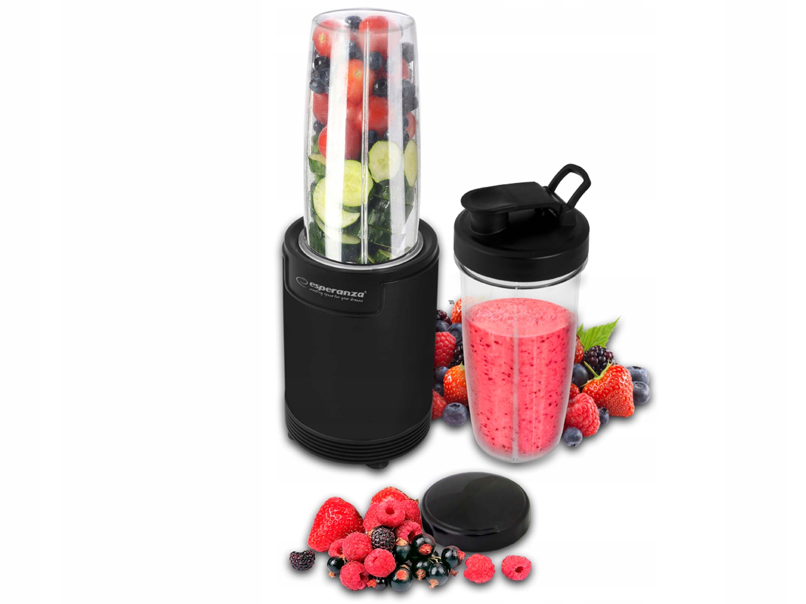 Stolní nutriční mixér Esperanza Nutri Shot 6v1 v černém provedení