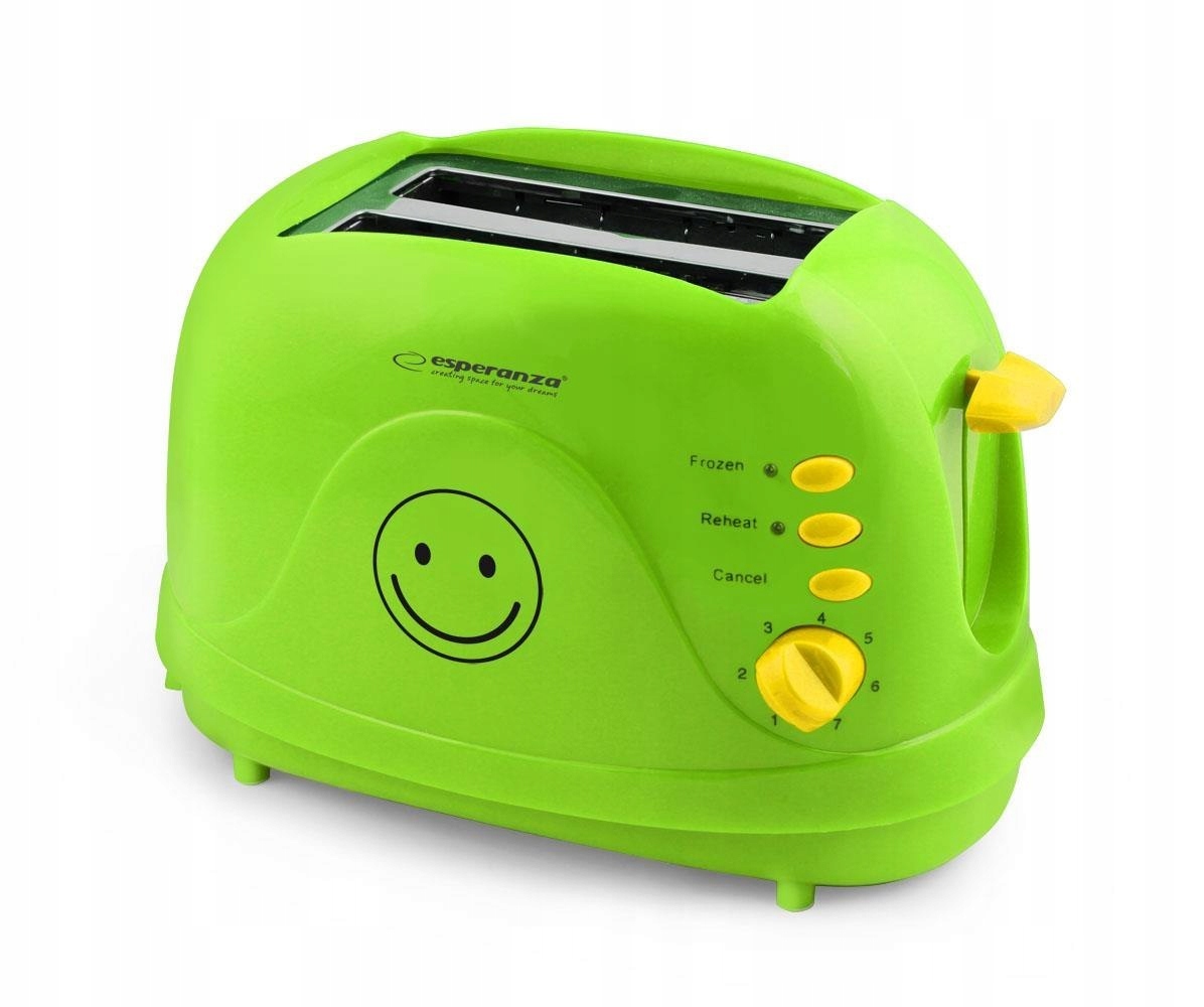 Detailní pohled na dětský toustovač Esperanza Smiley Green
