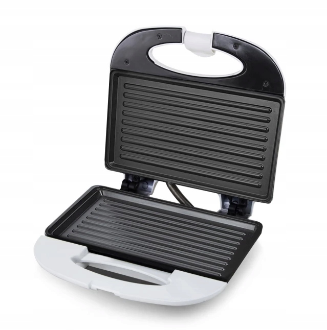 Titanový gril a sendvičovač na toasty panini v bílé barvě