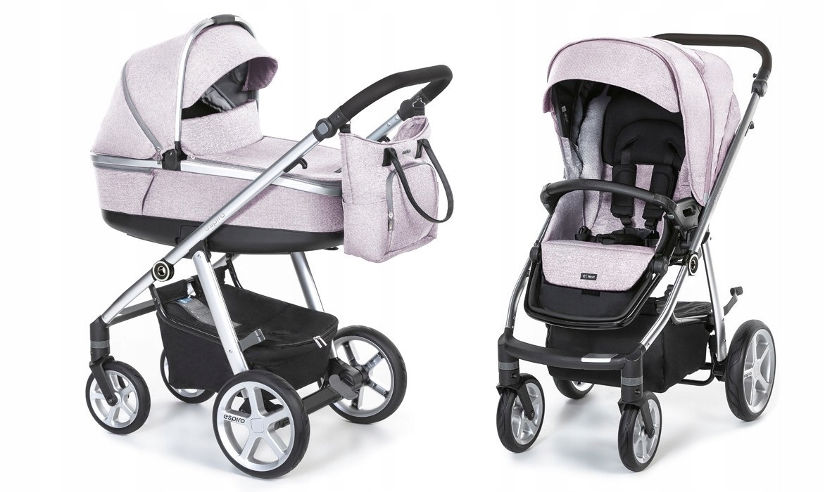 Kombinovaný kočárek Espiro Next 2.1 Melange 2v1 Pink Walk s gelovými koly
