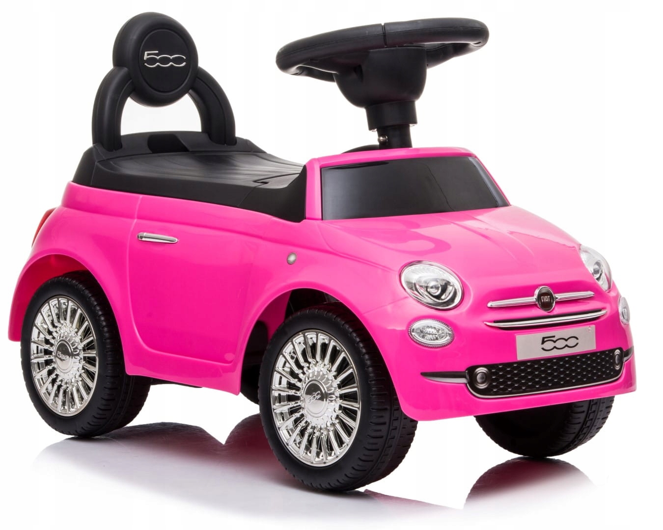 Růžové dětské odrážedlo a chodítko Sun Baby Fiat 500 pro děti od 1 roku