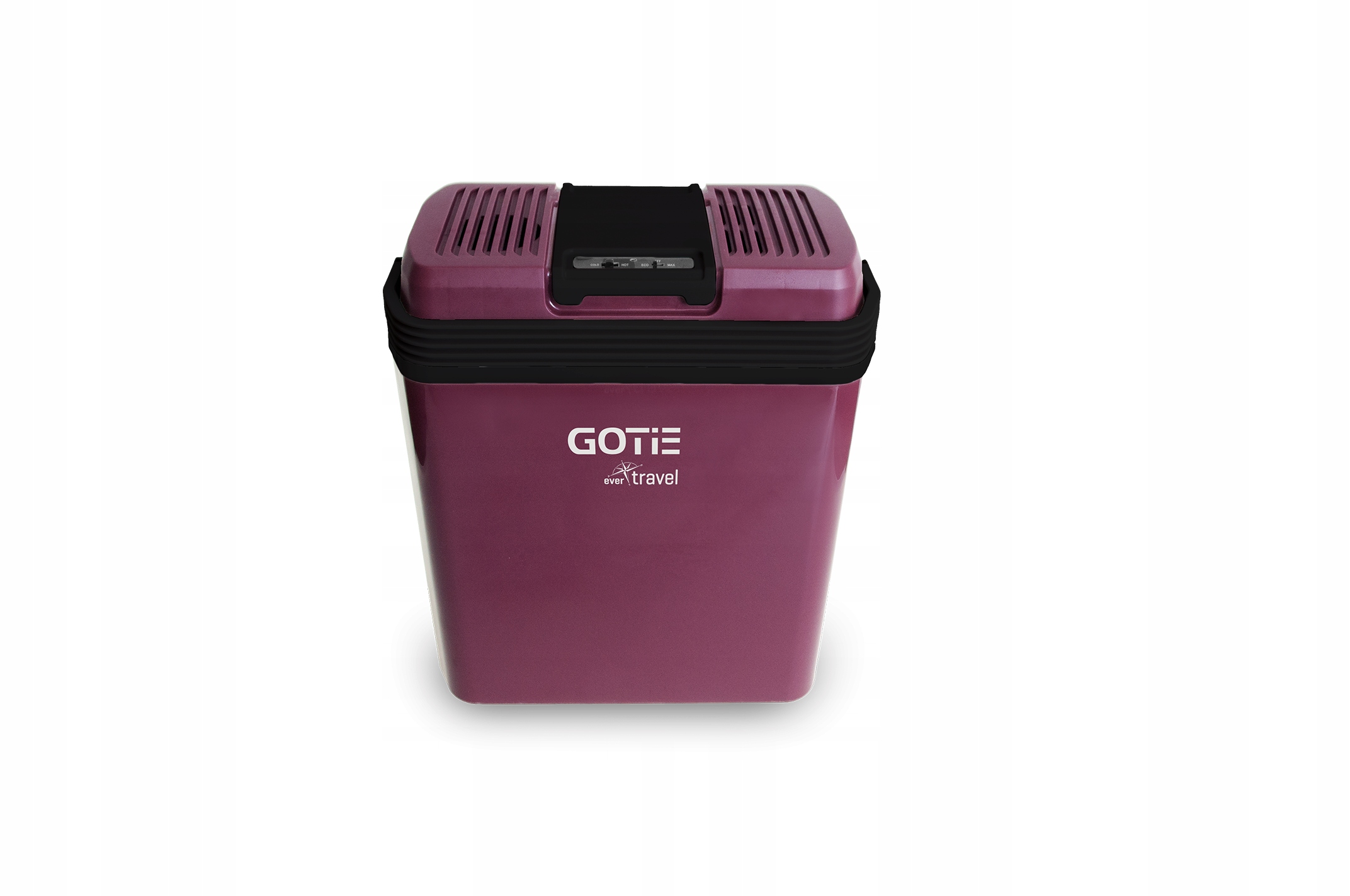 Elektrická turistická lednička GOTIE GLT-240B v elegantním bordó provedení s robustním madlem