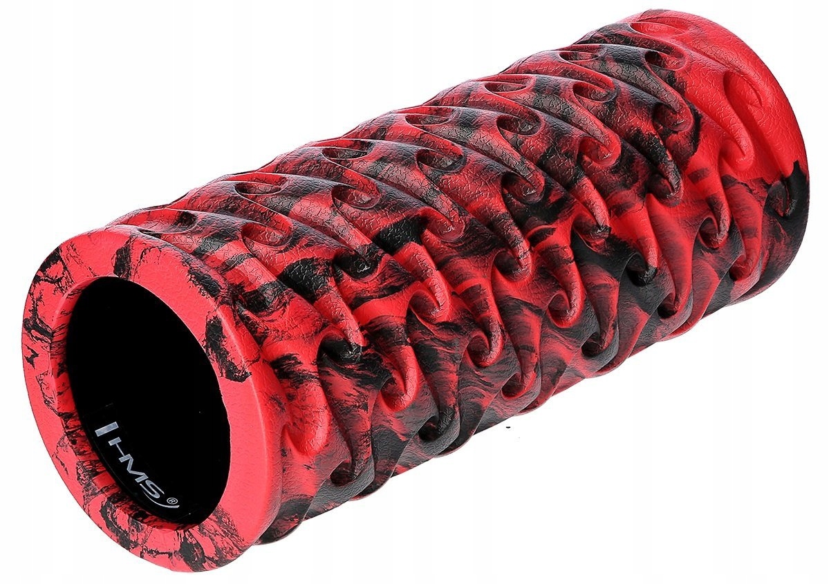 Masážní válec / roller na fitness HMS FS133 červeno-černý 33 cm pohled zepředu